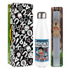 Easter candle, metallic white thermos bottle (500ml) & aromatic flat candle (30cm) (GRAY)