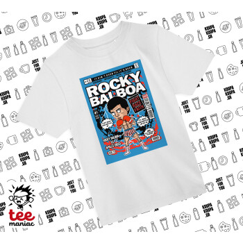 Rocky Balboa, Άνετο παιδικό T-Shirt ΛΕΥΚΟ από 100% βαμβάκι, για κάθε μέρα. Vegan & OEKO-TEX πιστοποιημένο.