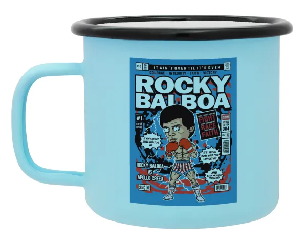 Rocky Balboa — Κούπα Μεταλλική εμαγιέ ΜΑΤ σιέλ 360ml