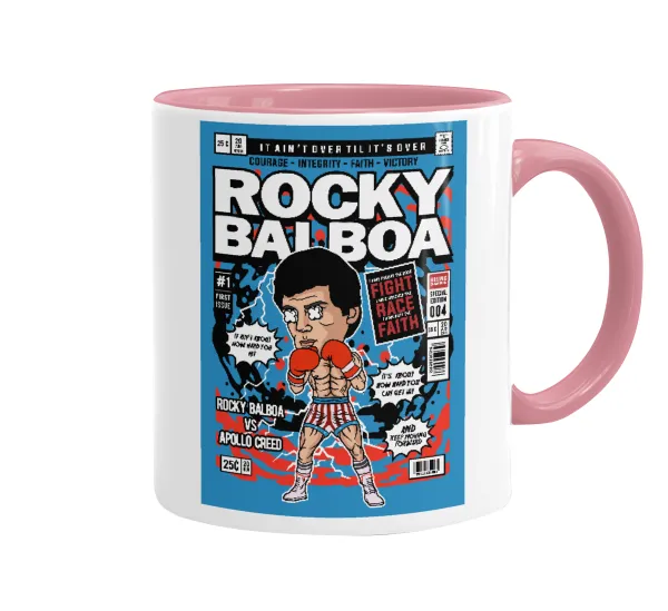 Rocky Balboa — Κούπα χρωματιστή ροζ, κεραμική, 330ml