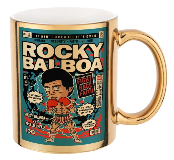 Rocky Balboa — Mug ceramic, gold mirror, 330ml