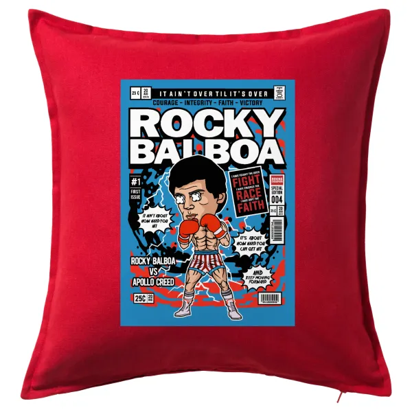 Rocky Balboa — Μαξιλάρι καναπέ Κόκκινο 100% βαμβάκι, περιέχεται το γέμισμα (50x50cm)