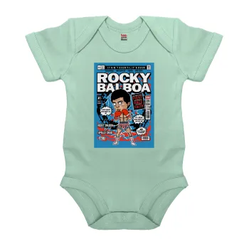 Rocky Balboa, Βρεφικό φορμάκι μωρού, 0-18 μηνών, mint (Μέντα), 100% Organic Cotton, κοντομάνικο