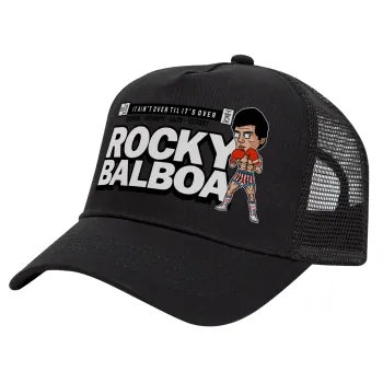 Rocky Balboa, Καπέλο Trucker με Δίχτυ, Μαύρο, (ΒΑΜΒΑΚΕΡΟ, ΠΑΙΔΙΚΟ, UNISEX, ONE SIZE)