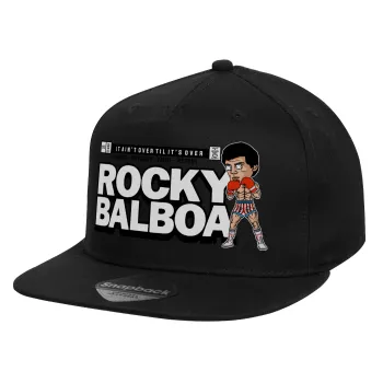 Rocky Balboa, Καπέλο παιδικό Flat Snapback, Μαύρο (100% ΒΑΜΒΑΚΕΡΟ, ΠΑΙΔΙΚΟ, UNISEX, ONE SIZE)