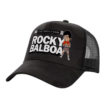 Rocky Balboa, Adult Structured Trucker Hat, with Mesh, Dark Army (100% COTTON, ADULT, UNISEX, ONE SIZE)