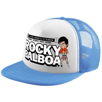 Rocky Balboa, Child's Soft Trucker Hat with Blue/White Mesh (POLYESTER, CHILD, ONE SIZE)