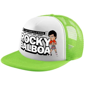 Rocky Balboa, Καπέλο παιδικό Soft Trucker με Δίχτυ ΠΡΑΣΙΝΟ/ΛΕΥΚΟ (POLYESTER, ΠΑΙΔΙΚΟ, ONE SIZE)