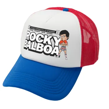 Rocky Balboa, Καπέλο Ενηλίκων Soft Trucker με Δίχτυ Red/Blue/White (POLYESTER, ΕΝΗΛΙΚΩΝ, UNISEX, ONE SIZE)