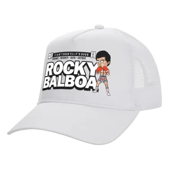 Rocky Balboa, Καπέλο Ενηλίκων Structured Trucker, με Δίχτυ, ΛΕΥΚΟ (100% ΒΑΜΒΑΚΕΡΟ, ΕΝΗΛΙΚΩΝ, UNISEX, ONE SIZE)