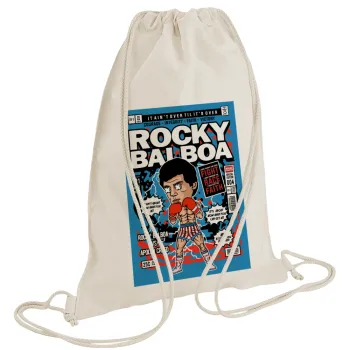 Rocky Balboa, Τσάντα πλάτης πουγκί GYMBAG natural (28x40cm)