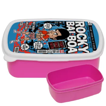 Rocky Balboa, ΡΟΖ παιδικό δοχείο φαγητού (lunchbox) πλαστικό (BPA-FREE) Lunch Βox M18 x Π13 x Υ6cm