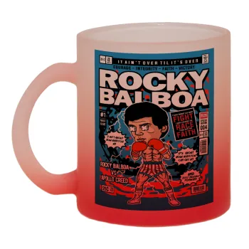 Rocky Balboa, Κούπα γυάλινη δίχρωμη με βάση το κόκκινο ματ, 330ml
