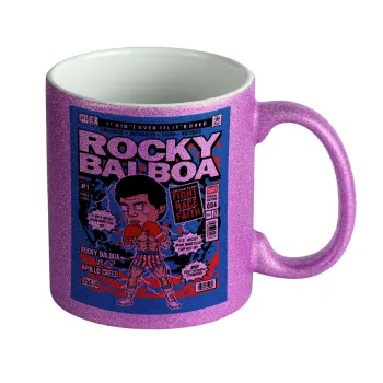 Rocky Balboa, Κούπα Μωβ Glitter που γυαλίζει, κεραμική, 330ml