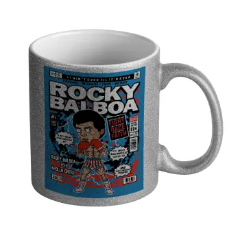 Rocky Balboa, Κούπα Ασημένια Glitter που γυαλίζει, κεραμική, 330ml