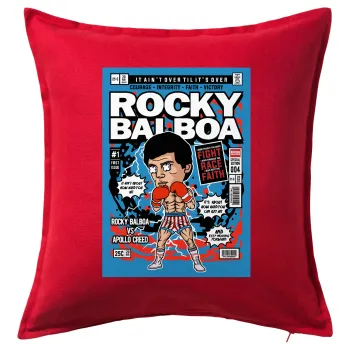 Rocky Balboa, Μαξιλάρι καναπέ Κόκκινο 100% βαμβάκι, περιέχεται το γέμισμα (50x50cm)