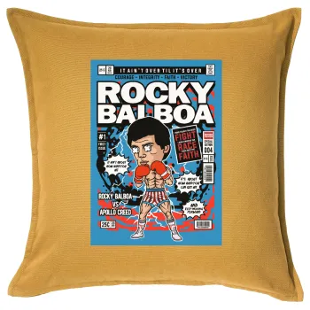 Rocky Balboa, Μαξιλάρι καναπέ Κίτρινο 100% βαμβάκι, περιέχεται το γέμισμα (50x50cm)