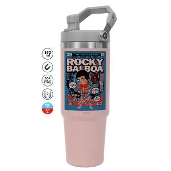 Rocky Balboa, Pink color, 890ml (30oz) stainless Steel Tumbler with Handle