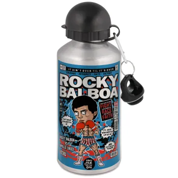Rocky Balboa, Μεταλλικό παγούρι νερού, Ασημένιο, αλουμινίου 500ml