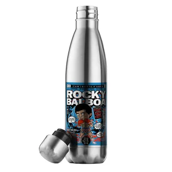 Rocky Balboa, Μεταλλικό παγούρι θερμός Inox (Stainless steel), διπλού τοιχώματος, 500ml