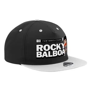 Rocky Balboa, Καπέλο Ενηλίκων Flat Snapback Μαύρο/Γκρι, (100% ΒΑΜΒΑΚΕΡΟ TWILL, ΕΝΗΛΙΚΩΝ, UNISEX, ONE SIZE)