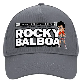 Rocky Balboa, Καπέλο Ενηλίκων Ultimate Γκρι, (100% ΒΑΜΒΑΚΕΡΟ DRILL, ΕΝΗΛΙΚΩΝ, UNISEX, ONE SIZE)