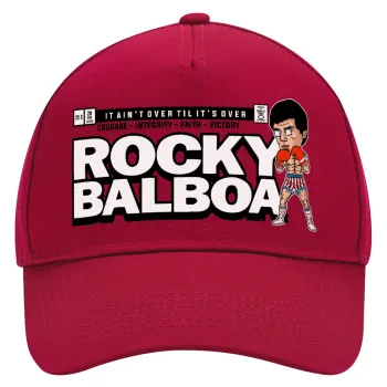 Rocky Balboa, Καπέλο Ενηλίκων Ultimate ΚΟΚΚΙΝΟ, (100% ΒΑΜΒΑΚΕΡΟ DRILL, ΕΝΗΛΙΚΩΝ, UNISEX, ONE SIZE)