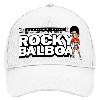 Rocky Balboa, Καπέλο Ενηλίκων Baseball, Drill, Λευκό (100% ΒΑΜΒΑΚΕΡΟ, ΕΝΗΛΙΚΩΝ, UNISEX, ONE SIZE)