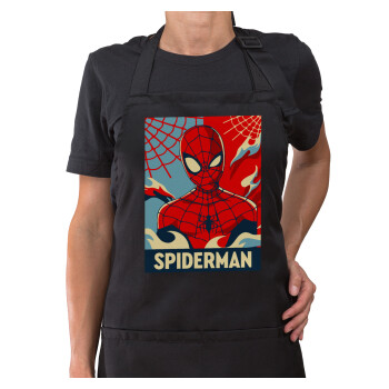 Spiderman kid, Ποδιά μακριά Σεφ ολόσωμη με τσέπες Μαύρη (ΕΝΗΛΙΚΩΝ)