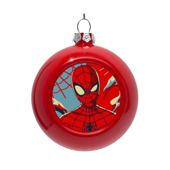 Spiderman kid, Στολίδι Χριστουγεννιάτικη μπάλα δένδρου Κόκκινη 8cm