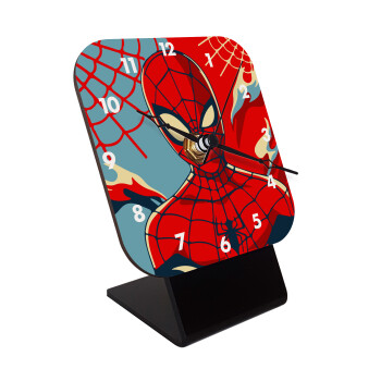 Spiderman kid, Επιτραπέζιο ρολόι ξύλινο με δείκτες (10cm)