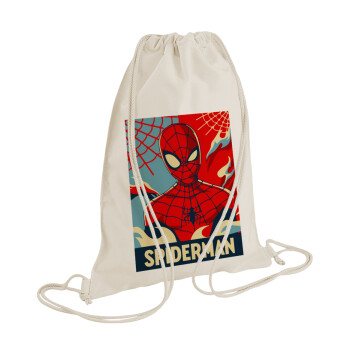 Spiderman kid, Τσάντα πλάτης πουγκί GYMBAG natural (28x40cm)