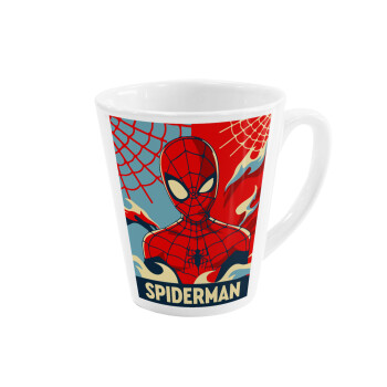 Spiderman kid, Κούπα κωνική Latte Λευκή, κεραμική, 300ml
