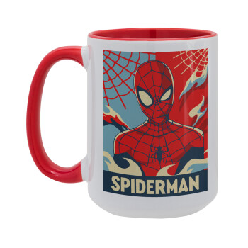Spiderman kid, Κούπα Mega 15oz, κεραμική Κόκκινη, 450ml