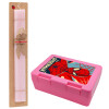 Easter Set, children's snack container PINK & scented flat Easter candle (30cm) (PINK)