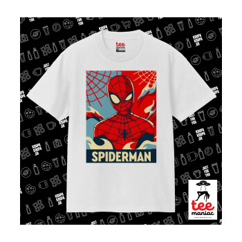 Spiderman kid, Κλασικό T-Shirt, διπλής ραφής, χωρίς πλευρικές ραφές ΛΕΥΚΟ από 100% βαμβάκι. Vegan & OEKO-TEX πιστοποιημένο.