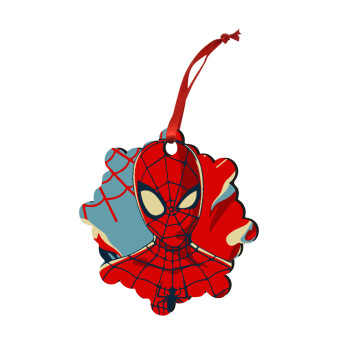 Spiderman kid, Στολίδι Χριστουγεννιάτικο στολίδι snowflake ξύλινο 7.5cm