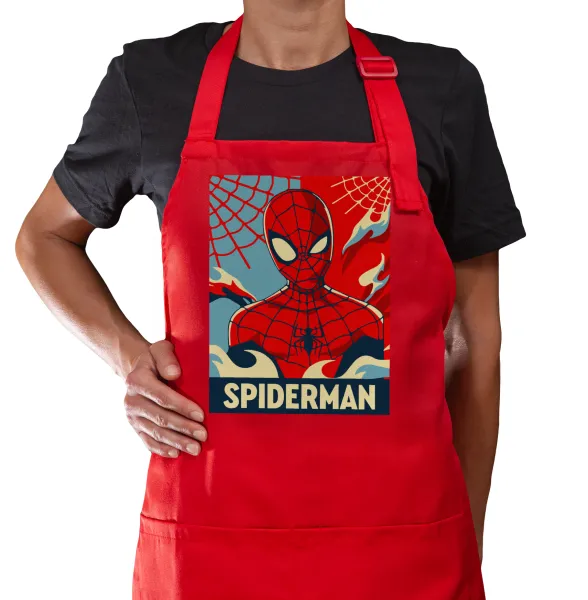 Spiderman kid — Κόκκινη Ποδιά μαγειρικής με τσέπες (ΕΝΗΛΙΚΩΝ)