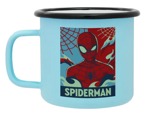 Spiderman kid — Κούπα Μεταλλική εμαγιέ ΜΑΤ σιέλ 360ml