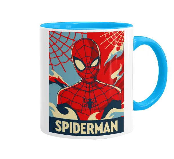 Spiderman kid — Κούπα χρωματιστή γαλάζια, κεραμική, 330ml
