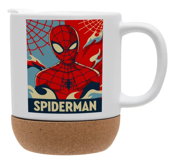 Spiderman kid — Κούπα, κεραμική με βάση φελού και καπάκι (ΜΑΤ), 330ml