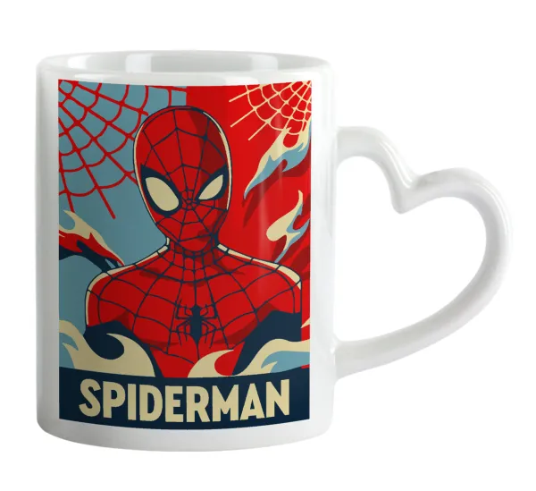 Spiderman kid — Κούπα καρδιά χερούλι λευκή, κεραμική, 330ml