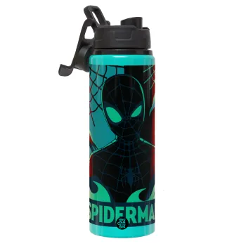 Spiderman kid, Μεταλλικό παγούρι νερού με καπάκι ασφαλείας, αλουμινίου 850ml