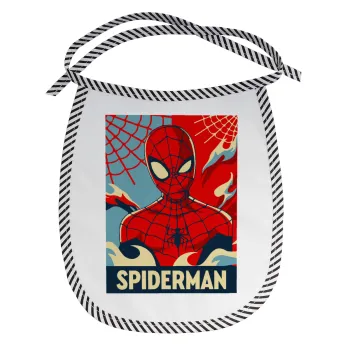 Spiderman kid, Σαλιάρα μωρού αλέκιαστη με κορδόνι Μαύρη