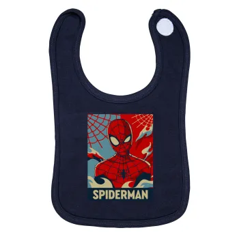 Spiderman kid, Σαλιάρα με Σκρατς 100% Organic Cotton Μπλε (0-18 months)