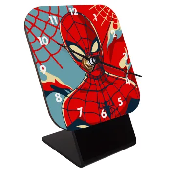 Spiderman kid, Επιτραπέζιο ρολόι ξύλινο με δείκτες (10cm)