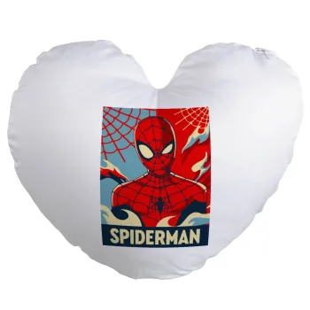 Spiderman kid, Μαξιλάρι καναπέ καρδιά 40x40cm περιέχεται το  γέμισμα