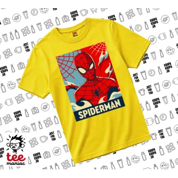 Spiderman kid, yellow childrens T-Shirt made of 100% cotton, for every day. Vegan & OEKO-TEX certified.