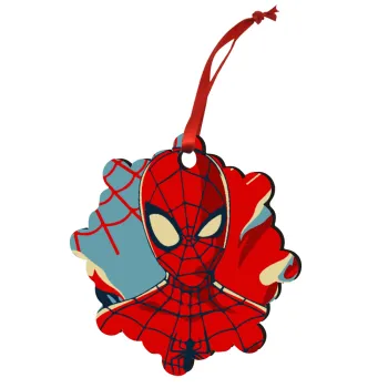 Spiderman kid, Στολίδι Χριστουγεννιάτικο στολίδι snowflake ξύλινο 7.5cm