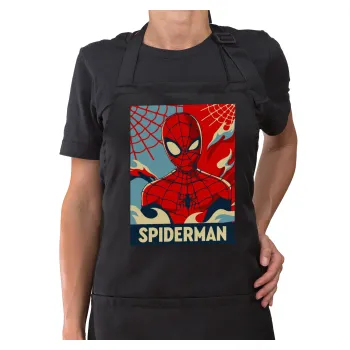Spiderman kid, Ποδιά μακριά Σεφ ολόσωμη με τσέπες Μαύρη (ΕΝΗΛΙΚΩΝ)